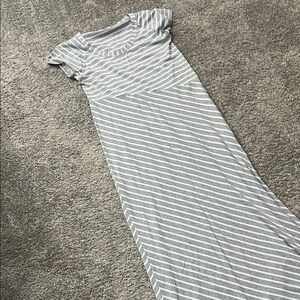 Striped Gray Maxi Dress